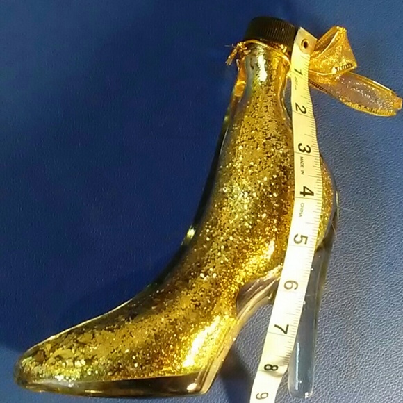 Glass gold glitter filled high heeled shoe - Picture 7 of 8